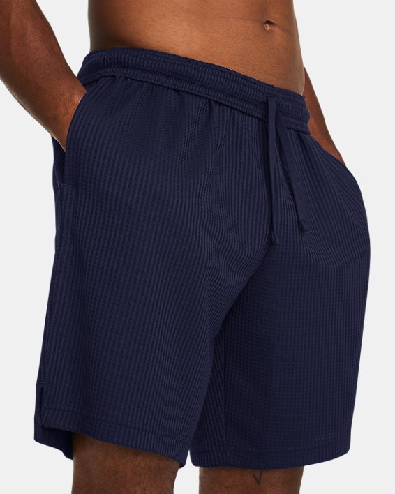 Men's UA Rival Waffle Shorts in Blue image number 3